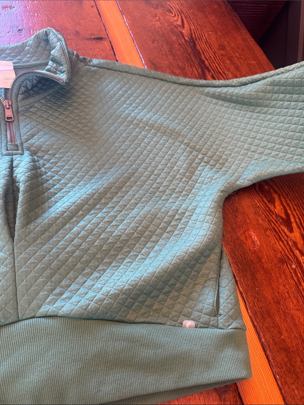 Lole Quilted Pullover Half Zip Kelly Green Size M - Picture 5 of 9